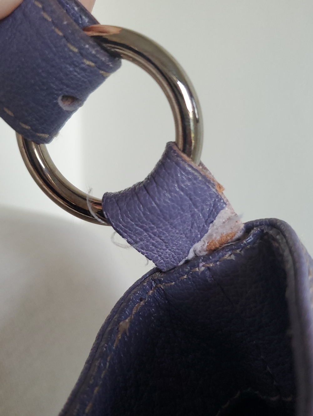 Furla Pebbled Leather Shoulder Bag In Periwinkle/Lavender Purple - Picture 11 of 11